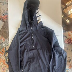 PINK Victoria's Secret Black Windbreaker with White Accents